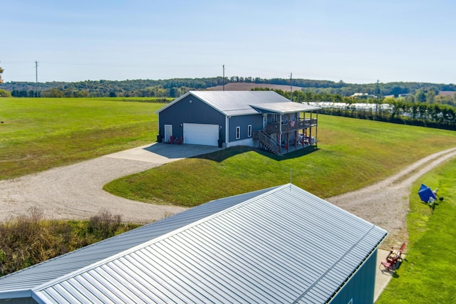 aerial view with a rural view