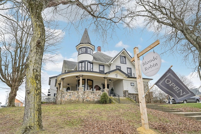 victorian home featuring covered porch