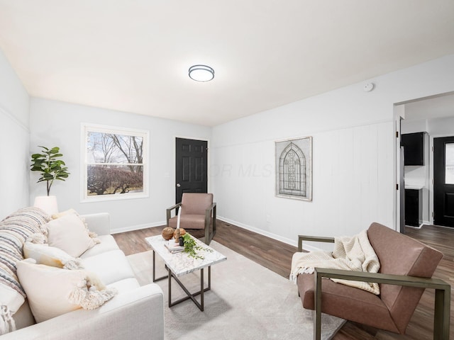 living room featuring hardwood / wood-style floors