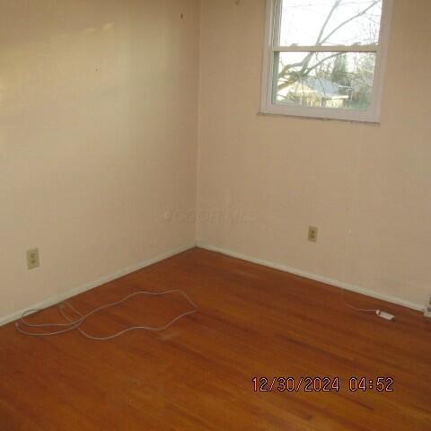 spare room with wood-type flooring