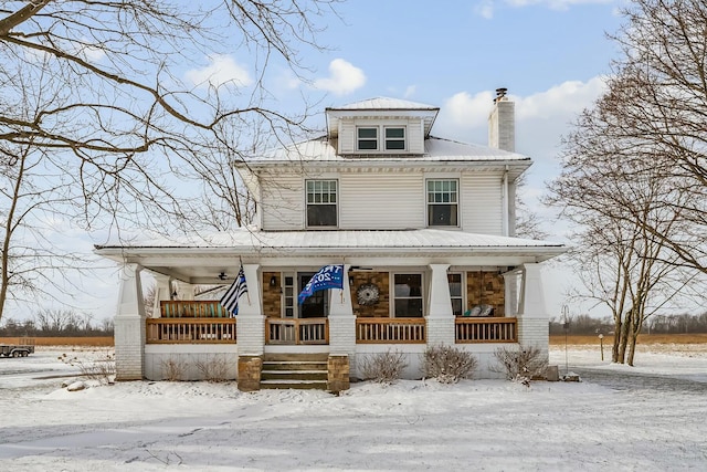 view of front of property with covered porch