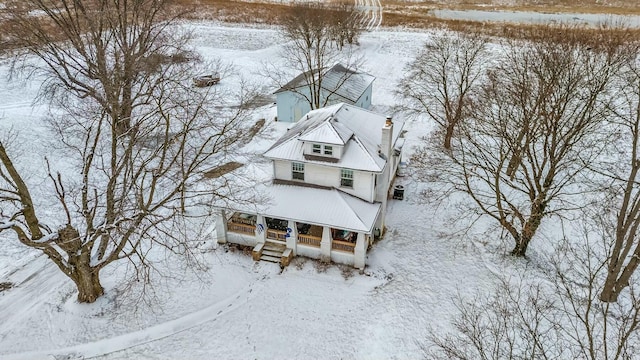 view of snowy aerial view