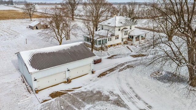 view of snowy aerial view