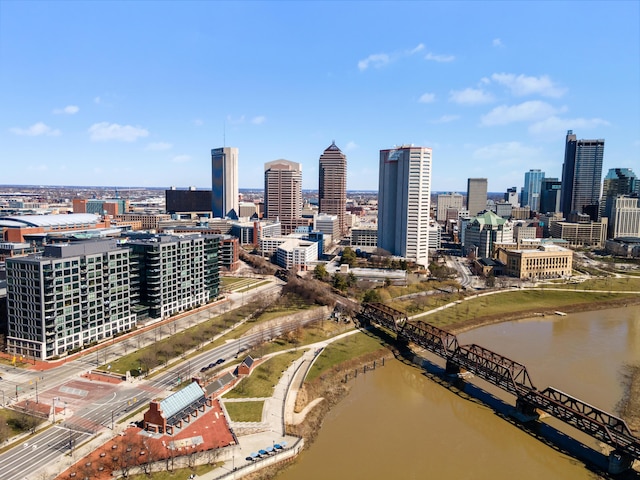 view of city with a water view