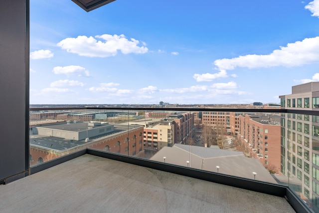 balcony featuring a view of city