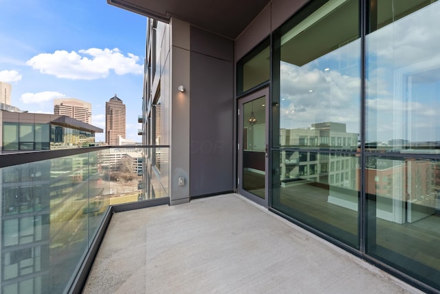 balcony with a view of city