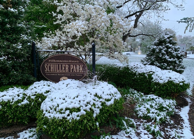 view of community sign