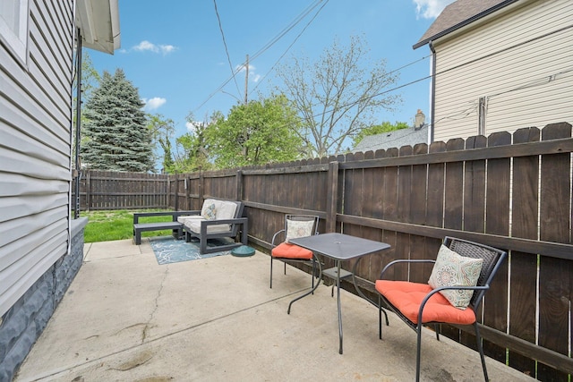 view of patio / terrace with a fenced backyard