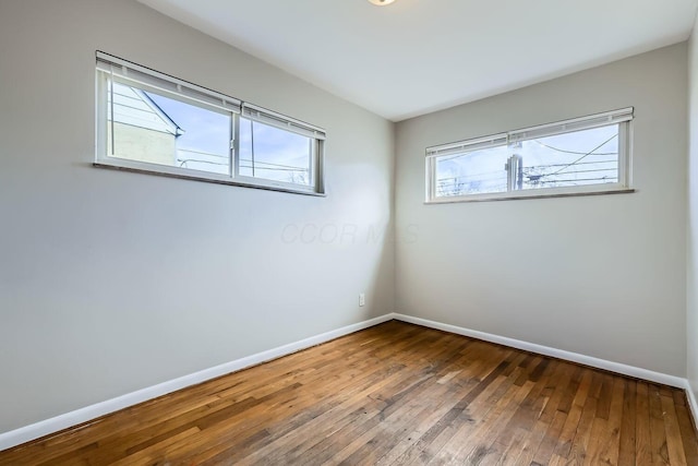 spare room with wood-type flooring