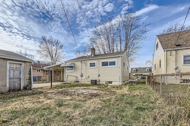 back of property with cooling unit