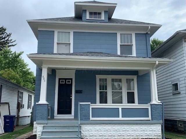 view of front of property with covered porch