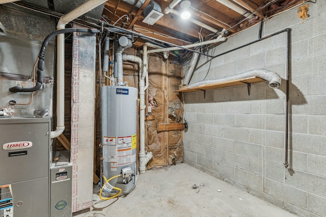 utilities with heating unit and water heater