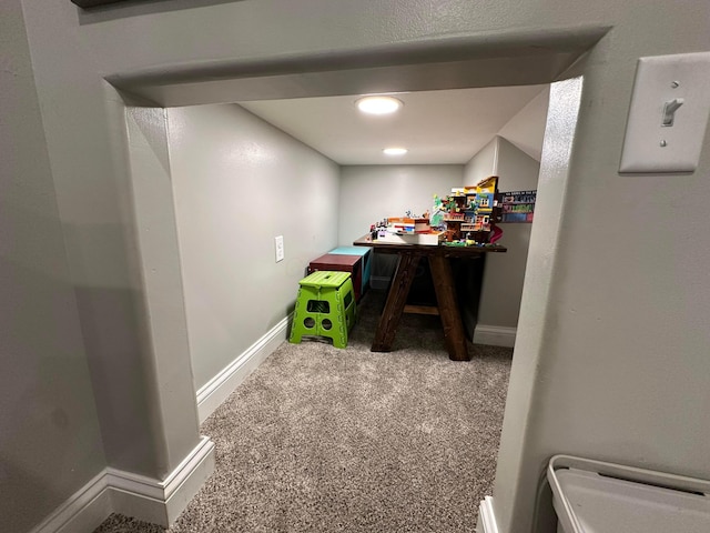 interior space featuring carpet floors