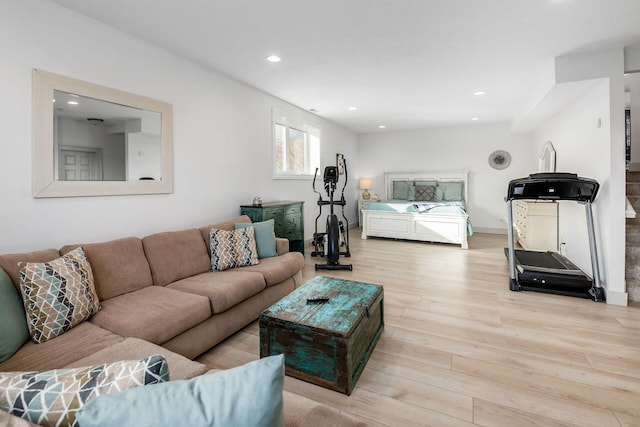 living room featuring light hardwood / wood-style flooring