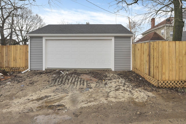 view of garage