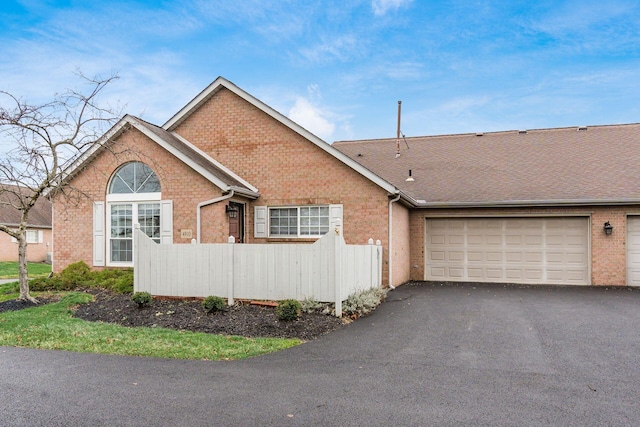 view of front facade with a garage