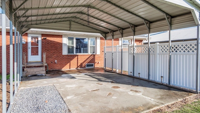 view of patio / terrace with a carport