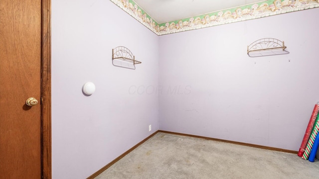 spare room with light carpet