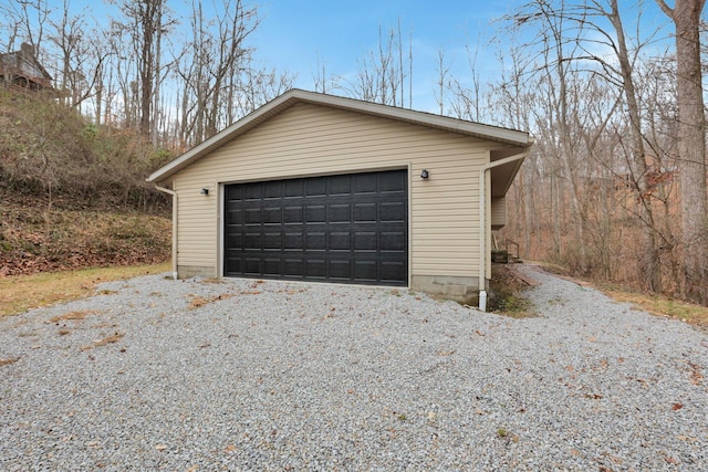 view of garage