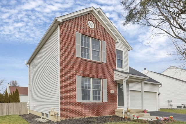 view of front facade with a garage