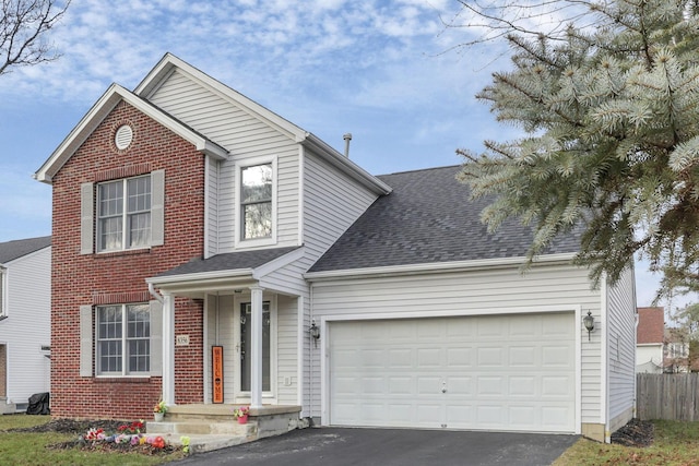 view of property with a garage