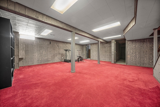 basement with carpet