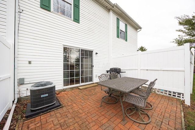 view of patio featuring grilling area and central AC unit