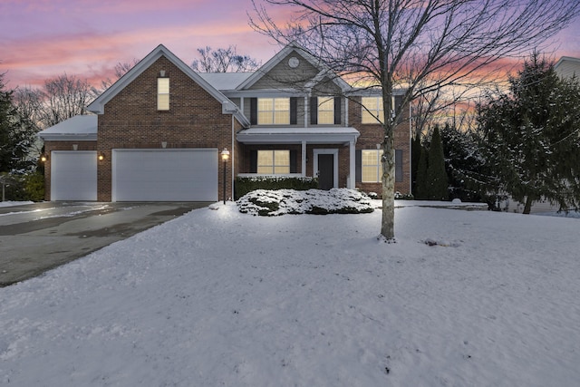 view of property with a garage