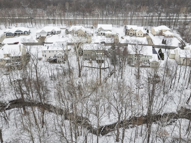 view of snowy aerial view