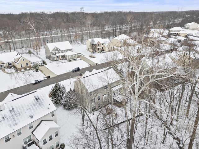 view of snowy aerial view