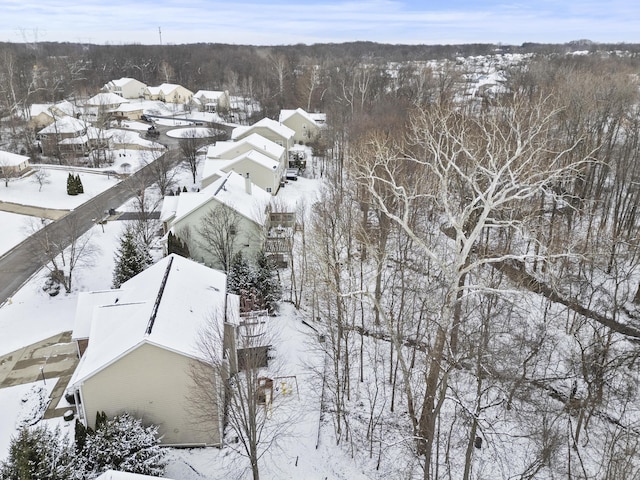 view of snowy aerial view