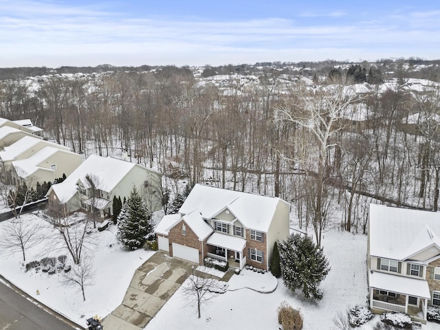 view of snowy aerial view