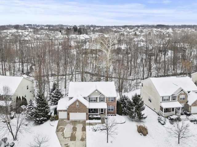 view of snowy aerial view