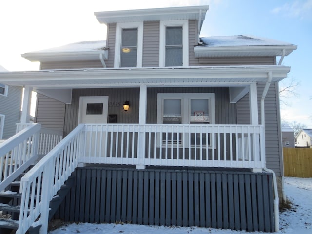 view of front of house featuring covered porch