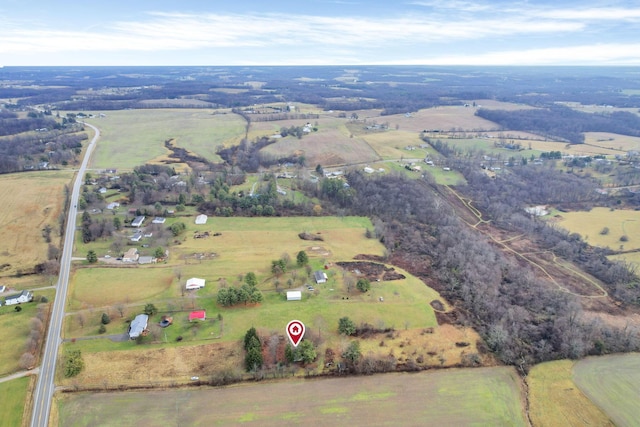 aerial view with a rural view