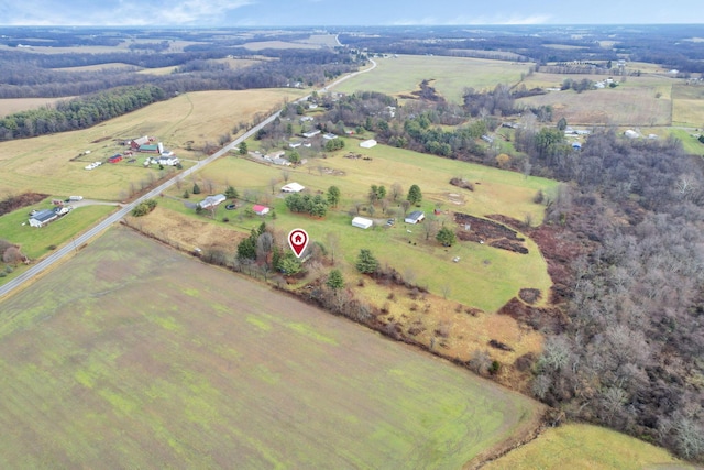 bird's eye view with a rural view