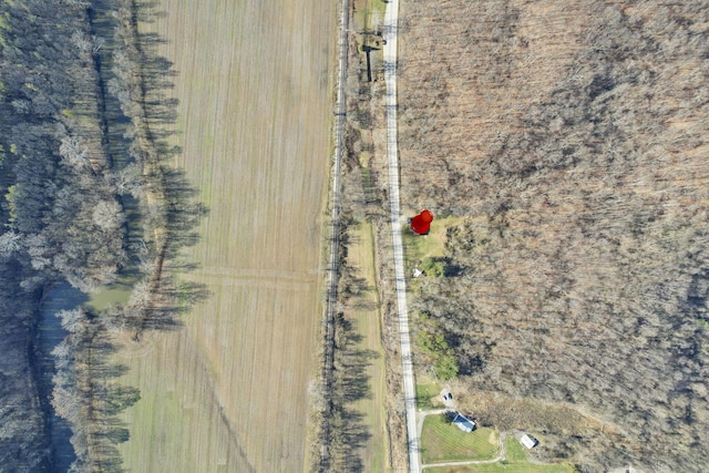 bird's eye view with a rural view