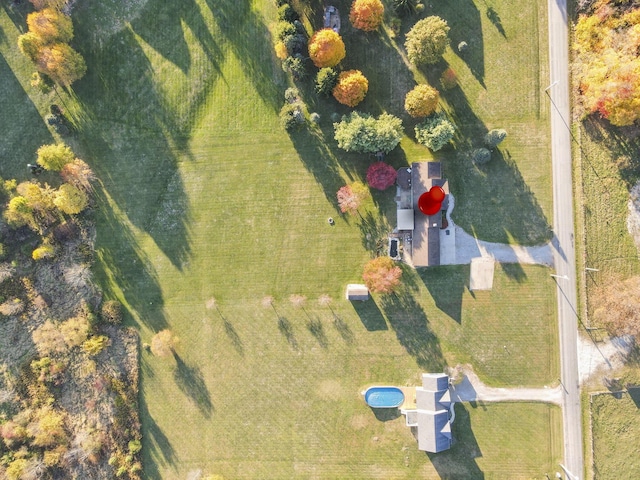 aerial view featuring a rural view