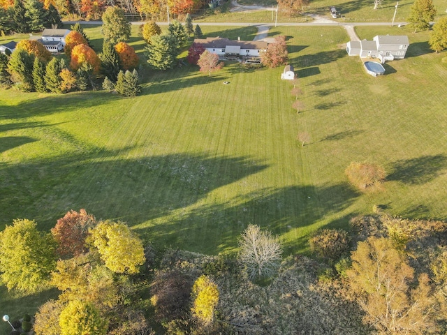 drone / aerial view with a rural view