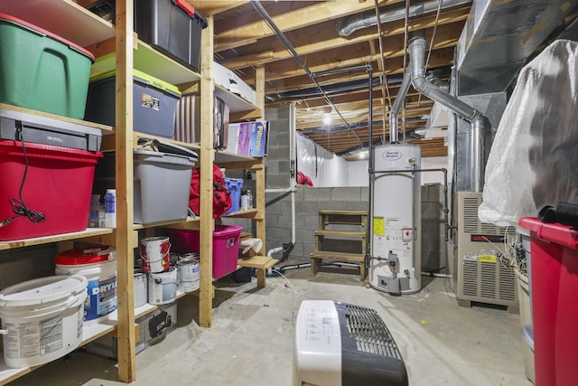 interior space with gas water heater