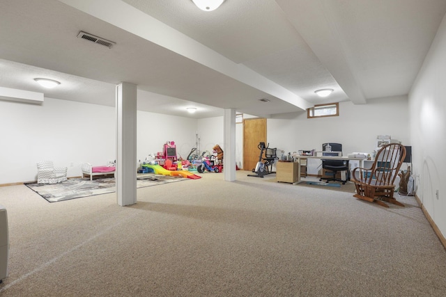 playroom with carpet floors