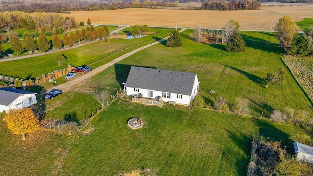 bird's eye view with a rural view