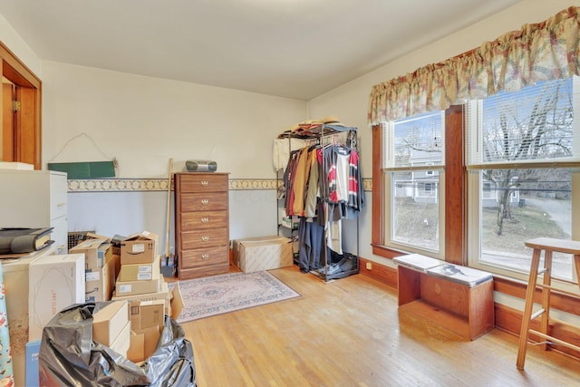 spacious closet featuring wood finished floors