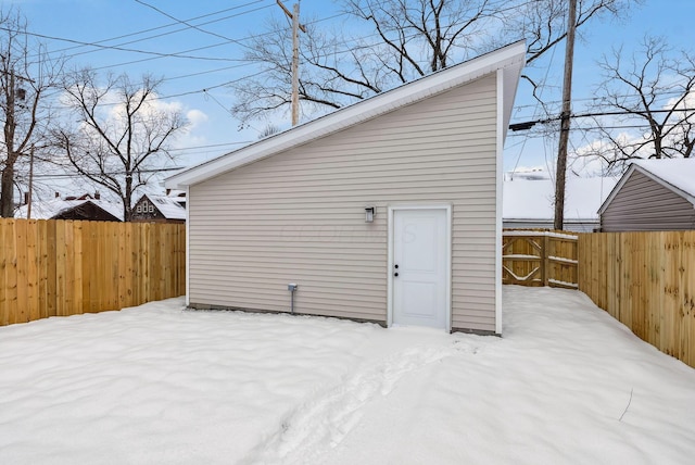 view of snow covered structure