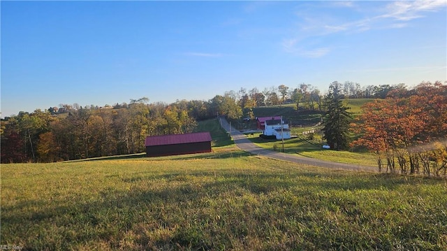 view of yard featuring a rural view