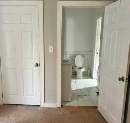 interior space with toilet