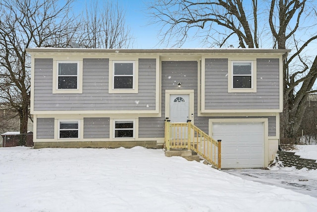 split foyer home with a garage