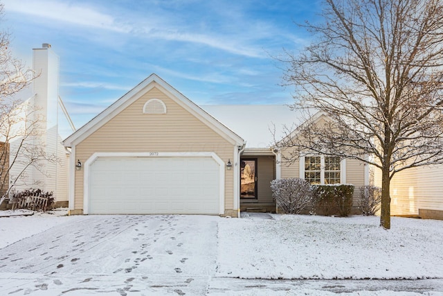 view of front facade with a garage