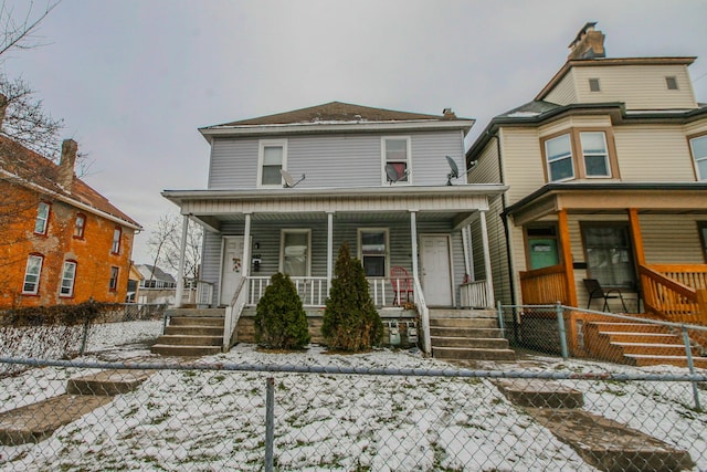 view of front of property with covered porch