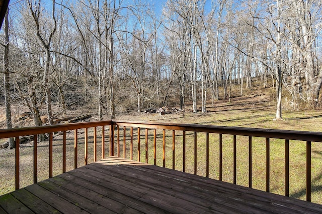 deck featuring a yard